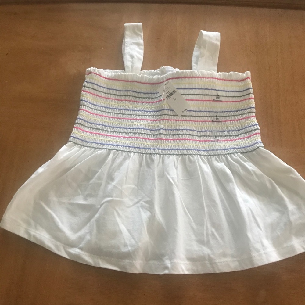 Gap NWT Girls Medium White Smocked Top